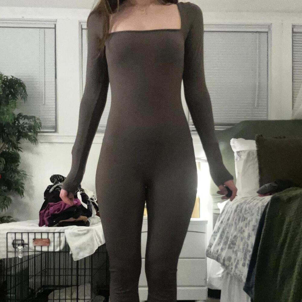 Grey and Beige Flare Leg Jumpsuit NWT